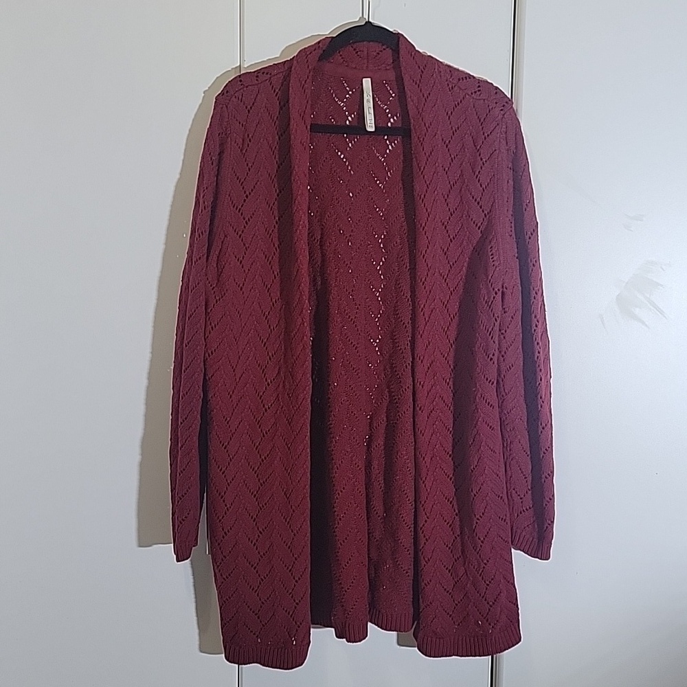 Leo & Nicole Burgundy Cardigan Size XXL